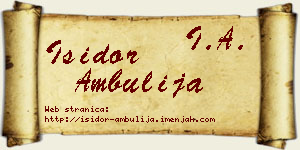 Isidor Ambulija vizit kartica